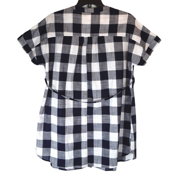NWT Ingrid & Isabel Navy Gingham Cool Cotton Dolman Shirt, Size Large Maternity - Picture 6 of 9